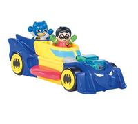 Toomies Bizak 30693262 Batmobil 3 en 1, Donde los Pequeños Podrán Jugar Creando hasta 3 Diferentes Coches, Incluye 2 Figuras, a Batman y Su Amigo Robin, Recomendado a Partir de 12 Meses