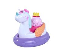Toomies Peppa Pig Princess Peppa - Flotador de baño Peppa Water Squirter y Flotador de Unicornio con Melena de Rueda de Agua, Juguetes con Licencia Oficial de Peppa Pig, Juguetes de baño para bebés