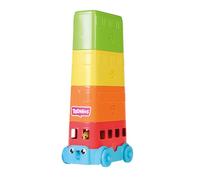 Toomies Tomy Hide & Squeak Stacker Decker Bus, Empuje con Colores y Sonidos, apilamiento y clasificación para bebés, Juguete Educativo niñas a Partir de 12 Meses, Multicolor E73220C
