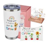 TOONGEEN Regalo para Profesores - Taza de Viaje Blanca Personalizada de 20 Onzas para Hombres y Mujeres - Detalle de Agradecimiento