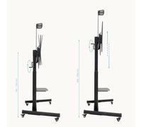 Soporte TV TooQ AQUILES ruedas altura regulable 60"-100" acero negro