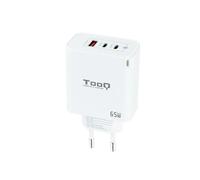 TOOQ TQWC-GANQC2PD65WT - Cargador DE Pared GAN 2USB-C/PD + USB-A/QC 65W