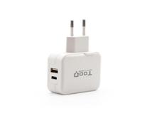 Cargador de Pared TooQ TQWC-2SC02WT/ 2xUSB/ 27W