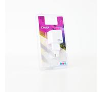 TooQ - Cargador de Pared USB-C PD20W, Blanco - TQWC-PD20WT