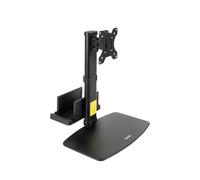 TOOQ DB1128TN-B - Soporte de Mesa para Pantallas 17”-27” con Soporte Integrado para CPU Ligera, Negro