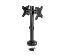 TOOQ DB1132TN-B - Soporte de Mesa para 2 Pantallas de 17 a 32 Pulgadas, VESA 75x75 y 100x100 mm, Acero, Color Negro