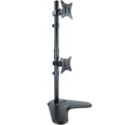 TOOQ DB1703TNV-B - Soporte de Mesa con Peana, Giratorio e Inclinable, para Montaje de 2 Pantallas Monitores en Vertical de 17” a 32”, Hasta 9Kg, Color Negro