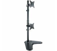 TOOQ DB1703TNV-B - Soporte de Mesa con Peana para 2 Pantallas en Vertical de 17” a 32”, Negro