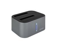 TOOQ TQDS-805G - Base de Conexión Docking Station con Doble Bahía SATA para Discos de 2.5" y 3.5", USB 3.0 / USB 3.1 Gen1, Compatible con USB 2.0, Función Clone Offline, Color Gris