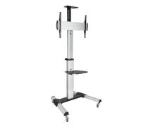TOOQ FS1870M-B - Soporte de Suelo con Ruedas para Pantallas 37"-70", Sistema rotación 90º, Negro y Plata