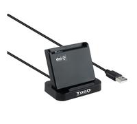 TOOQ TQR-220B - Lector Externo de DNI Electrónico y Tarjetas Inteligentes (DNIe) DNIe Vision, USB 2.0 con Conector USB-A, Compatible con Mac y Windows (España), Color Negro
