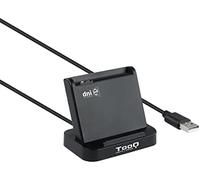 TOOQ TQR-220B - Lector Externo de DNI Electrónico y Tarjetas Inteligentes (DNIe) DNIe Vision, USB 2.0 con Conector USB-A, Compatible con Mac y Windows (España), Color Negro