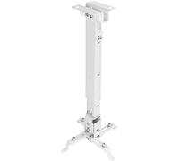 TooQ PJ2012T-W - Soporte de techo inclinable para proyector, hasta 20 Kg, ajustable entre 130mm y 650mm, inclinacion +/- 15º, color blanco