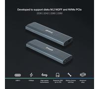 TooQ - Shura Caja externa para unidad de estado sólido (SSD) Gris M.2