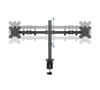 TooQ - Soporte de Mesa Giratorio e Inclinable para 2 Pantallas (Monitor / TV Plasma / LCD / LED) 13” - 32”, de Dos Brazos, Negro