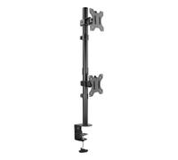 TooQ Soporte de Mesa, Giratorio e Inclinable, Vertical, para 2 Pantallas 13”-32”, Negro