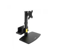 TooQ Soporte de mesa para pantallas 17”-27” con soporte integrado para CPU Ligera