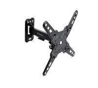 TOOQ LP1343TN-B - Soporte de Pared, Inclinable y Giratorio para Pantallas 13"-43", Rotatorio, hasta 20 kg de Peso, Compatible con Pantallas Curvas, Color Negro