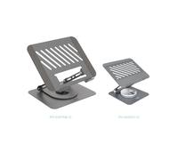 TooQ - Soporte Elevador con rotación 360° y ajustable, para dispositivos de hasta 13”, Color Gris Oscuro