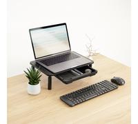 TooQ - Soporte Elevador Multiusos para Monitor/Portátil, Negro - TQMR087