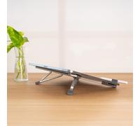 TooQ - Soporte elevador plegable de aluminio para portátiles, Plata