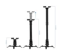 Soporte de Techo para Proyector TooQ PJ2012T-B/ Inclinable/ hasta 20kg