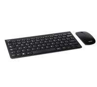 TOOQ TQKMW-3101-B - Teclado Compacto y Ratón Inalámbricos Slim, Silencioso, 2.4GHz, dpi Ajustable, USB Plug & Play, Compatible Windows y Mac, Negro