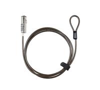 TOOQ TQCLKC0035-G - Cable de Seguridad de Ranura Tipo Nano con Combinación para Portátiles 1.5 metros, Color Gris Oscuro