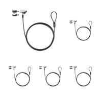 TOOQ TQCLKC0045-G - Cable de Seguridad de Ranura Tipo Nano con Llave para Portátiles 1.5 metros, Color Gris Oscuro (Paquete de 5)