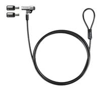 TOOQ TQCLKC0045-G - Cable de Seguridad de Ranura Tipo Nano con Llave para Portátiles 1.5 metros, Color Gris Oscuro