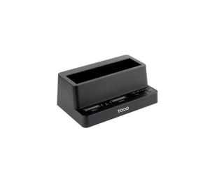 TOOQ TQDS-502B - Docking Station USB-C 3.2 Gen 2 Dos Bahías para SSD M.2 NVMe + Bahía para 2,5"- 3,5" para HDD + Clonador, Negro