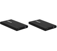 TooQ TQE-2510B - Caja en Aluminio para Disco Duro SATA de 2.5 Pulgadas, Color Negro (Paquete de 2)
