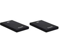 Tooq TQE-2522B - Carcasa para Discos Duros HDD de 2.5", (SATA I/II/III de hasta 9.5 mm de Alto, USB 3.0), Aluminio, indicador LED, Color Negro, 50 grs. (Paquete de 2)