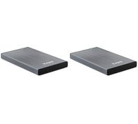 TOOQ TQE-2527G - Carcasa para Discos Duros HDD de 2.5", (SATA I/II/III de hasta 9.5 mm de Alto, USB 3.0), Aluminio, indicador LED, Color Gris, 50 grs. (Paquete de 2)
