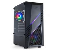 TooQ Caja semitorre gaming Biohazard - ATX/Micro-ATX/Mini-ITX, cristal templado, RGB (negro)