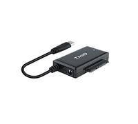 TOOQ TQHDA-01A - Adaptador USB 3.0 USB-A a SATA para Discos Duros de 2.5” y 3.5”, con Alimentador, Color Negro