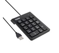 TOOQ TQK-2001-B - Teclado numérico USB Compacto y práctico, 19 Teclas, Negro
