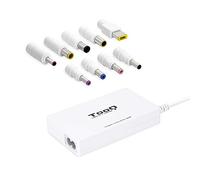 TooQ TQLC-102BS02AT - Cargador Automático universal slim multi Tensión para Portátil 100W con USB 2A y 9 conectores, Blanco