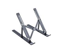 TOOQ TQLRS0035-AL-G - Soporte Elevador para Portátiles, Tablets, Móviles y Libros, Aleación de Aluminio, Plegable y con 7 Niveles de Regulación, Válido para portátiles de 11”-15”, Color Gris Oscuro