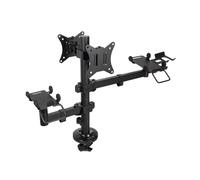 TOOQ TQPM0002 - Soporte de Mesa Regulable para TPV, Permite Instalación de Impresora + 2 Pantallas 17"-32" + Terminal con Lector, Color Negro