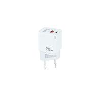 Tooq cargador de pared USB-C PD + USB-A QC 20 W blanco