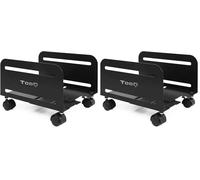 TOOQ UMCS0004-B - Soporte de Suelo con Ruedas para CPU, Metálico, Color Negro (Paquete de 2)