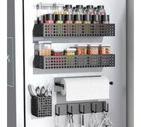 Toosci Juego de 5 organizadores magnéticos para nevera, personalizables, material de metal, ideal para almacenar especias, latas, bebidas, aperitivos, utensilios de cocina y mucho más