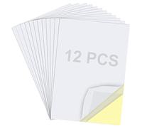 TOOSIS 12 hojas de cinta adhesiva transparente de doble cara para artesanías caseras cinta decorativa con forro amarillo tamaño A4 (8,5 x 11 pulgadas) Super fuerte cinta adhesiva hojas