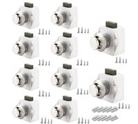 TOOSOAR 10 Piezas Cerraduras de Botón,con Tornillo y Cerradero,para Autocaravanas, Yates, Barcos, Caravanas (Blanco)