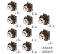 TOOSOAR 10 Piezas Cerraduras de Botón,con Tornillo y Cerradero,para Autocaravanas, Yates, Barcos, Caravanas (Marrón)