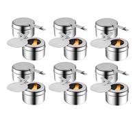 TOOSOAR 12 Piezas Contenedores de Pasta de Combustible para Fondue, Cocedor de Alcohol para Hotpot, Drypot, Pescado a la Parrilla, Soporte de Combustible con Regulador de Llama