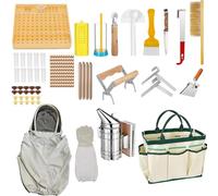 TOOSOAR 17 Piezas Kit de Herramientas de Apicultura, Kit Inicio Suministros Para Apicultores Para Principiantes Y Profesionales