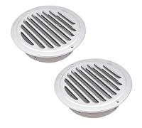 TOOSOAR 2 Piezas Rejilla de Ventilación 200mm Acero Inoxidable,Rejilla de Escape Redonda con Mosquitera para Garaje Cocina Baño Pared Bonete de Aire