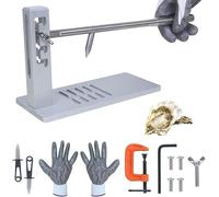 TOOSOAR Abridor Ostras,Cuchillo de Ostras de Acero Inoxidable,Herramienta para Descascarar Ostras,Herramienta para Mariscos para Restaurantes y Hogares,Plata